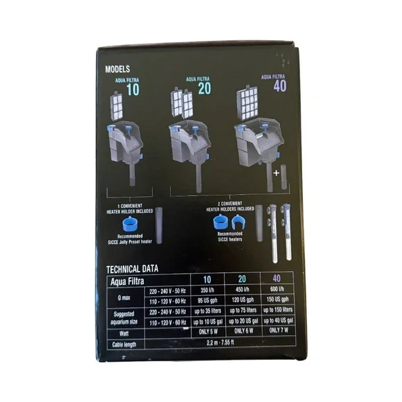 Sicce Aqua Filtra 10 Hang-On Aquarium Filter | Fresh & Saltwater | Up to 10 Gal - Picture 5 of 13